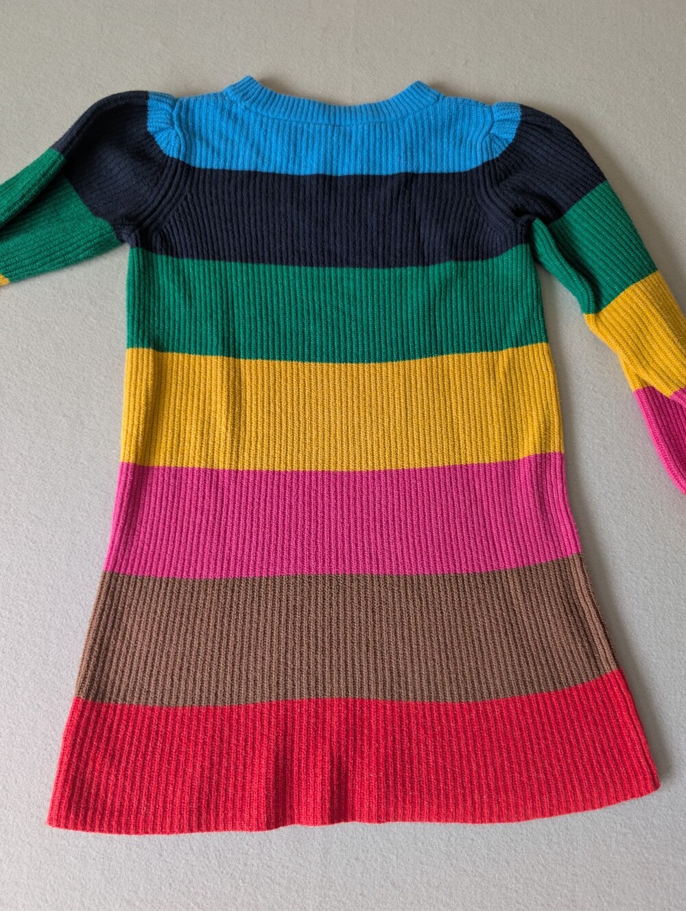 Gap Girls Rainbow Colorblock Stripe Knit Sweater Dress Cotton Blend Sz XL 12 image 6